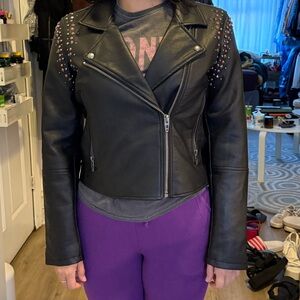 Blank NYC - leather stud jacket - size M
